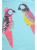 Blouse with parrots, mint NDZ8099 - Online store - Boutique